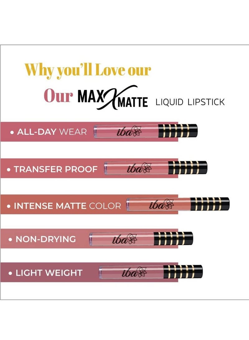 Iba Maxx Matte Liquid Lipstick Shade Sugar N Spice 2.6ml - Image 4