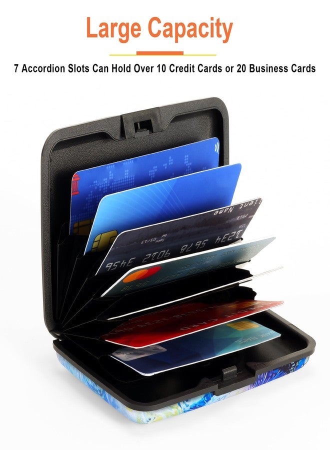 Mayski Credit Card Holder, RFID Blocking, Aluminum Alloy Hard Case, Small Mini Business Metal Wallet for Women Men, Blue Cat, Casual - Image 4