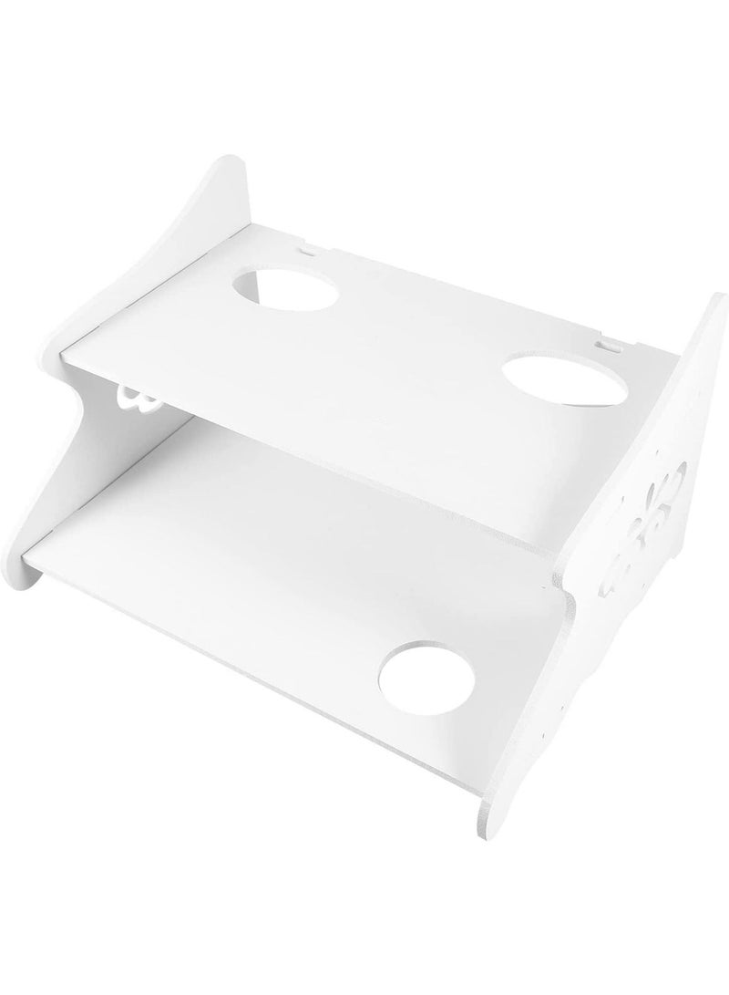 Router Organizer Wireless Router Storage Box, 1pc Practical Wall Box Wall Router Rack Wall Set-top Box Rack Home Decor (Color : White) - Image 1