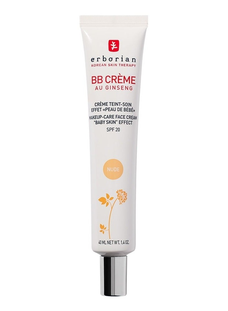 erborian ERBORIAN BB Cream Au Ginseng SPF 20, Nude – Perfect Skin Coverage and Sun Protection 40ml  - Image 1
