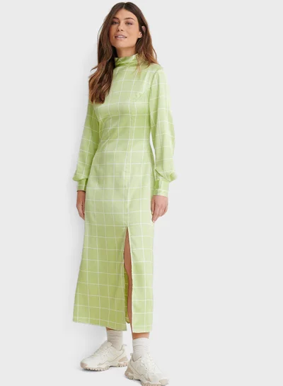 NA-KD High Neck Split Detail Maxi Dress