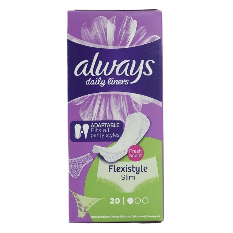 Always بطانات يومية دائمة، بطانات رفيعة معطرة - 20 قطعة - Image 1