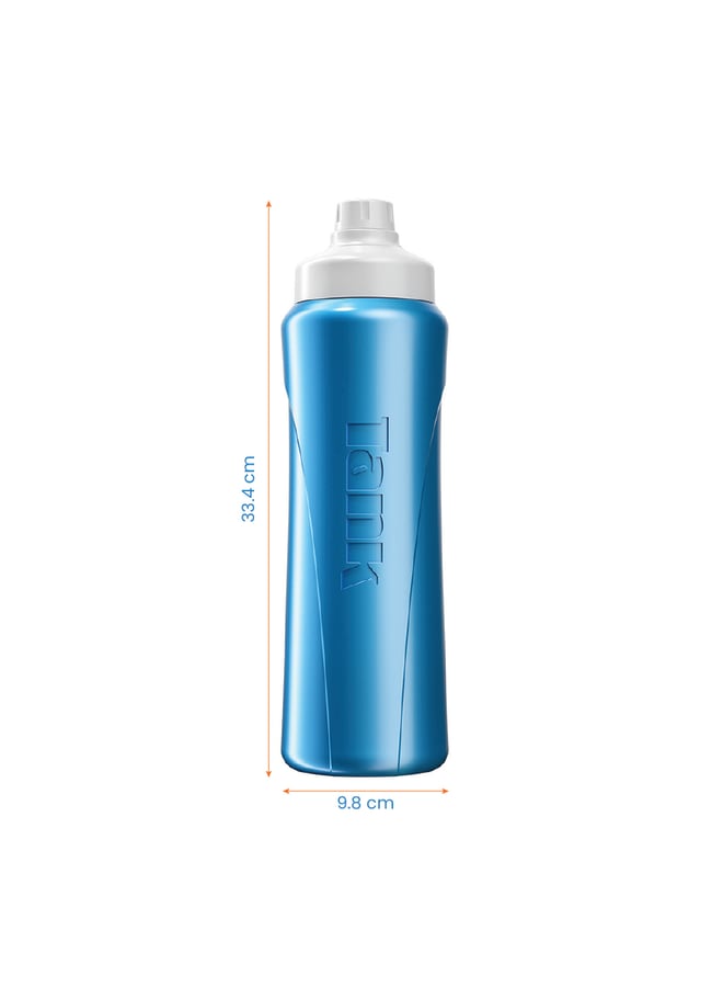 Tank Insulated Plastic Water Bottle, Light Blue, 1L - Image 2