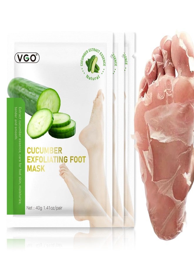 VGO 3 Pack Foot Peeling Mask, Natural Exfoliating Foot Mask, Dead Skin Callus Remover Repair Heels, Smooth Touch Feet, Hydrating Foot Care for Dry Cracked Feet - Image 1