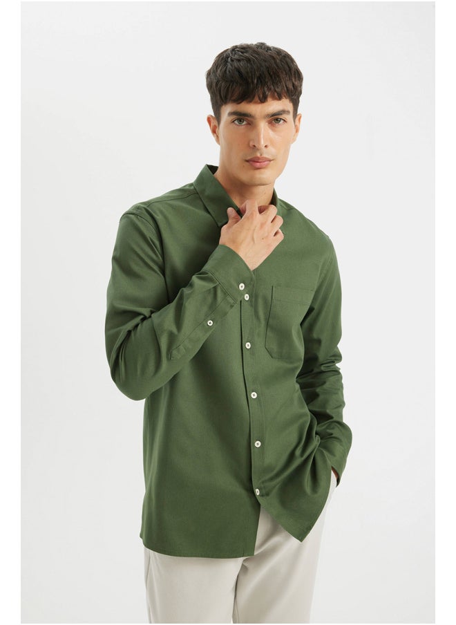 Man Woven Regular Fit Polo Neck Long Sleeve Shirt - pzsku/Z08F2AD5EF5D37F010489Z/45/_/1723972075/e104156e-2404-420f-8a6c-c59f525ea1c7