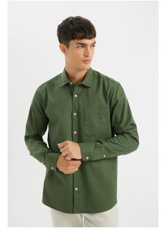 DeFacto Man Woven Regular Fit Polo Neck Long Sleeve Shirt  - Image 4