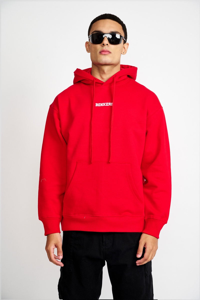 Bonkers Corner Red Signature Oversized Heavyweight Hoodie (Fleece) For Men's - Image 5