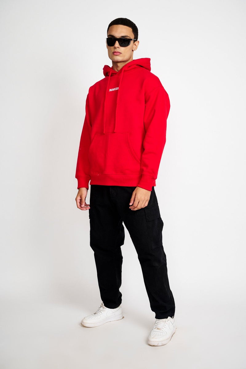 Bonkers Corner Red Signature Oversized Heavyweight Hoodie (Fleece) For Men's - Image 4