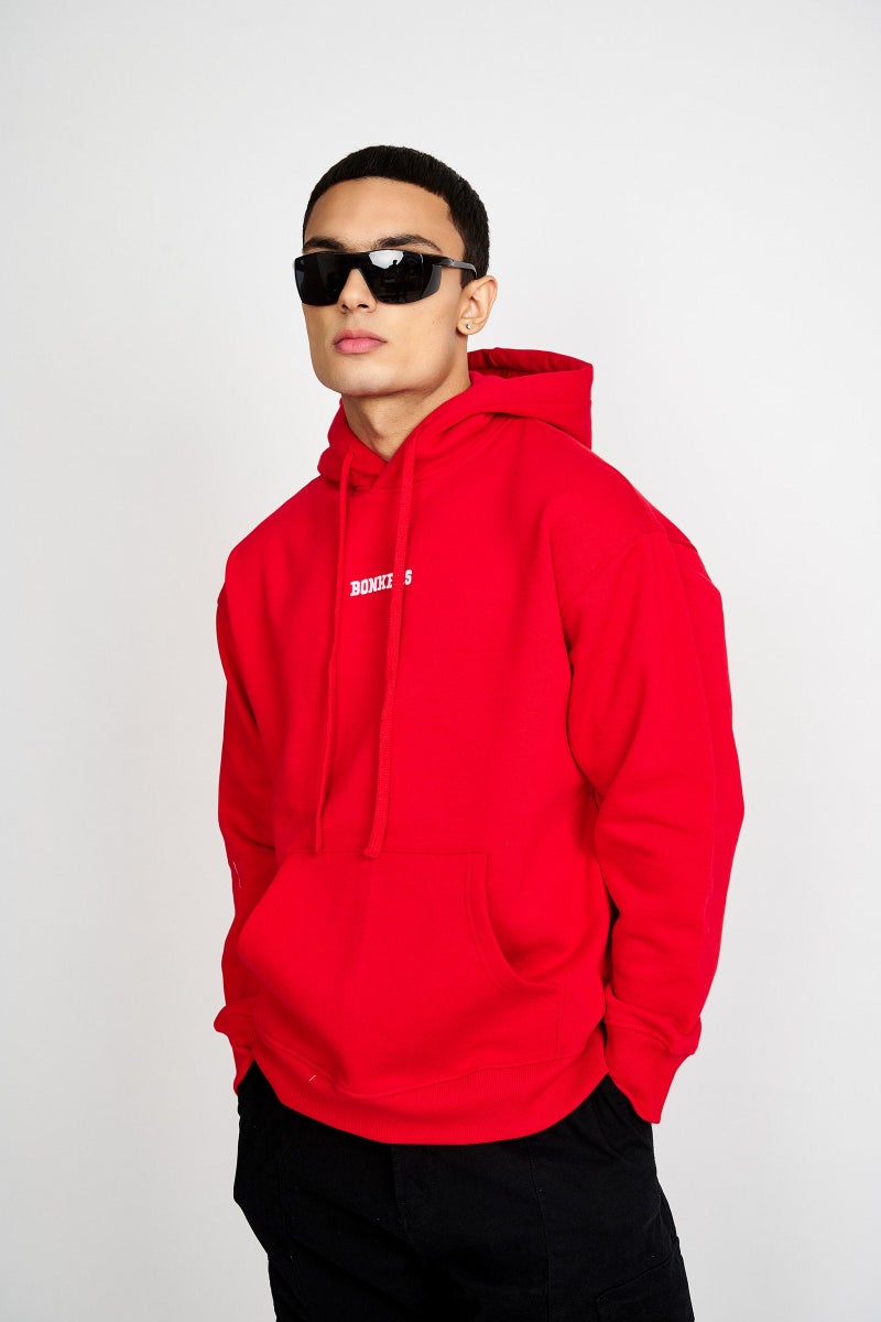 Bonkers Corner Red Signature Oversized Heavyweight Hoodie (Fleece) For Men's - Image 1