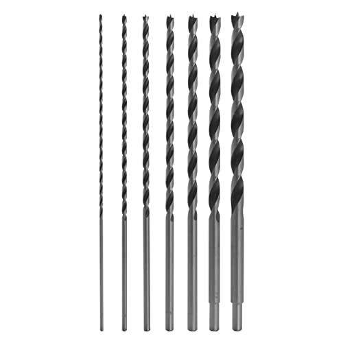 Fulton 12 Inch Extra Long Drill Bits for Wood, 7 Brad Point Drill Bits (1/8"-1/2"), Ideal for Wood, PVC, Resin, Composite, MDF and Drywall (Sheet Rock) Materials - Image 1