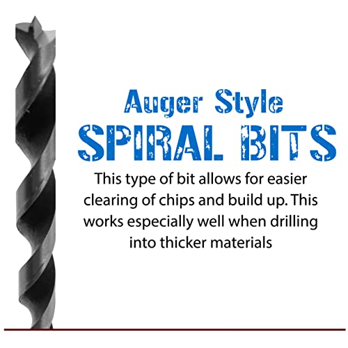 Fulton 12 Inch Extra Long Drill Bits for Wood, 7 Brad Point Drill Bits (1/8"-1/2"), Ideal for Wood, PVC, Resin, Composite, MDF and Drywall (Sheet Rock) Materials - Image 5
