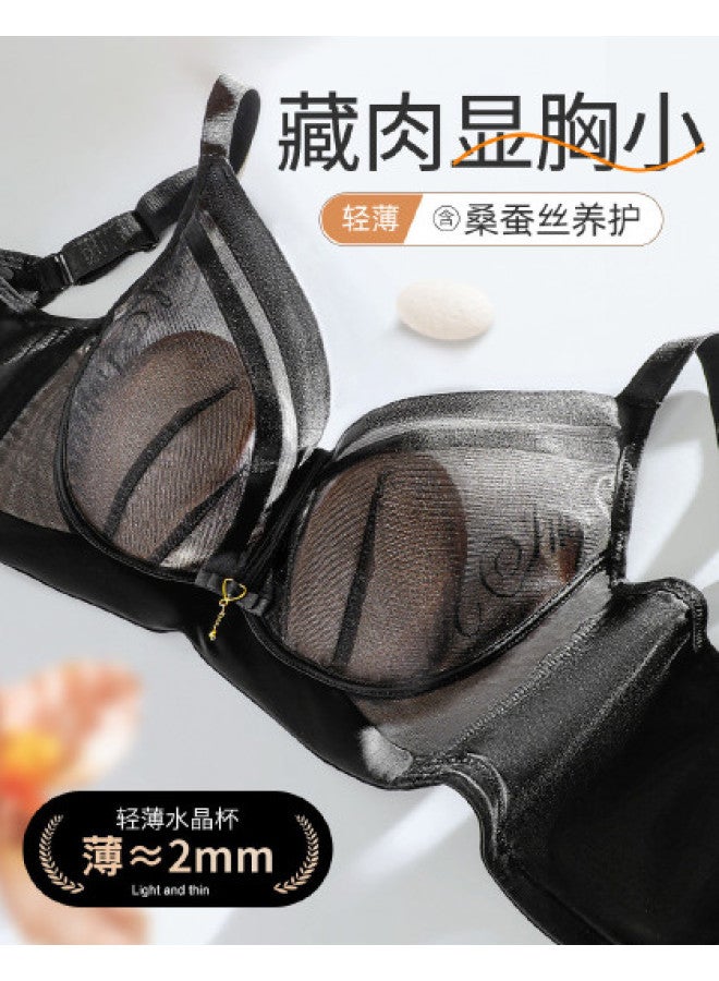 Fenton Mulberry Silk Modal Anti-sagging Push-up Bra With Crystal Cups - Ultra-thin Lingerie For Enhanced Or Minimized Bust Effect - Image 1