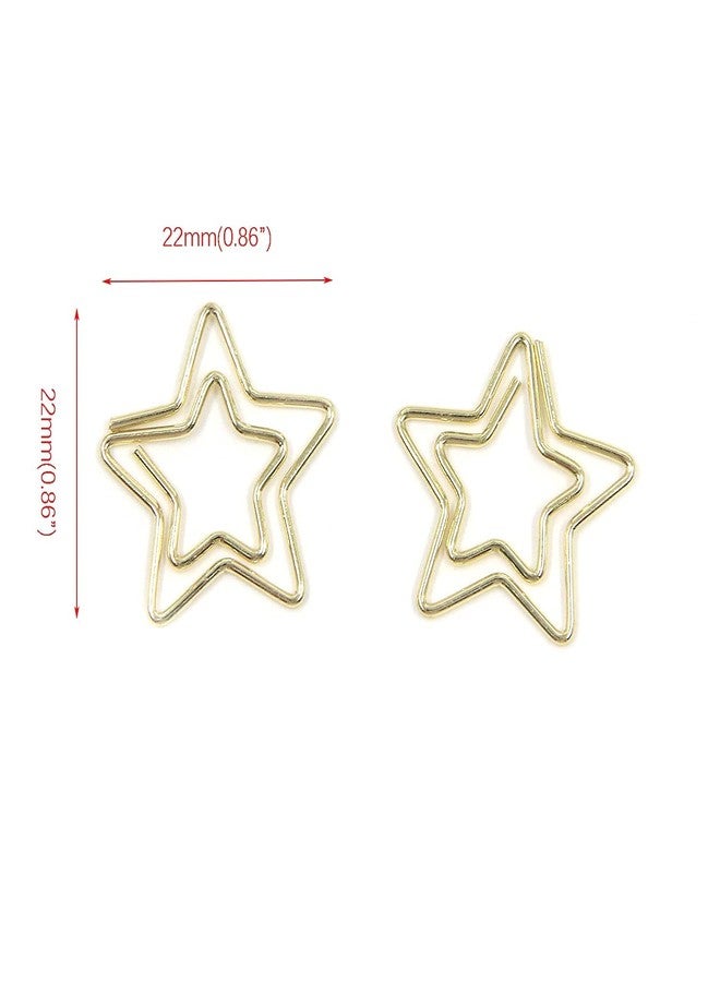 Nicerity 50 Pcs Cute Star Shaped Bookmarker Clips Paper Clip Bookmarker for Office, School, Home- Gold - Image 5