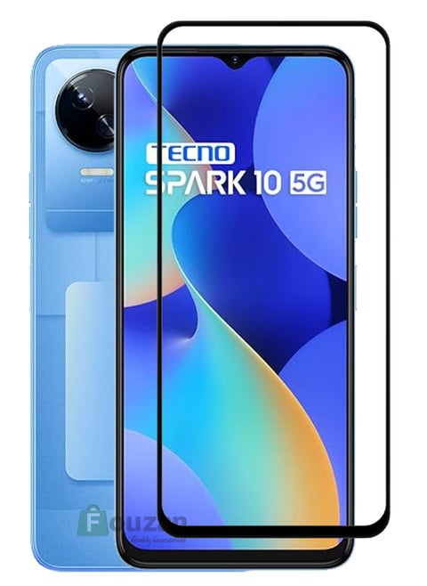 Tecno Spark 10 - Tempered Glass Screen Protector - Delicate Touch , Higher Transparency , Easy to Install ,Anti-scratch and Bubble-free Screen Protector - Black