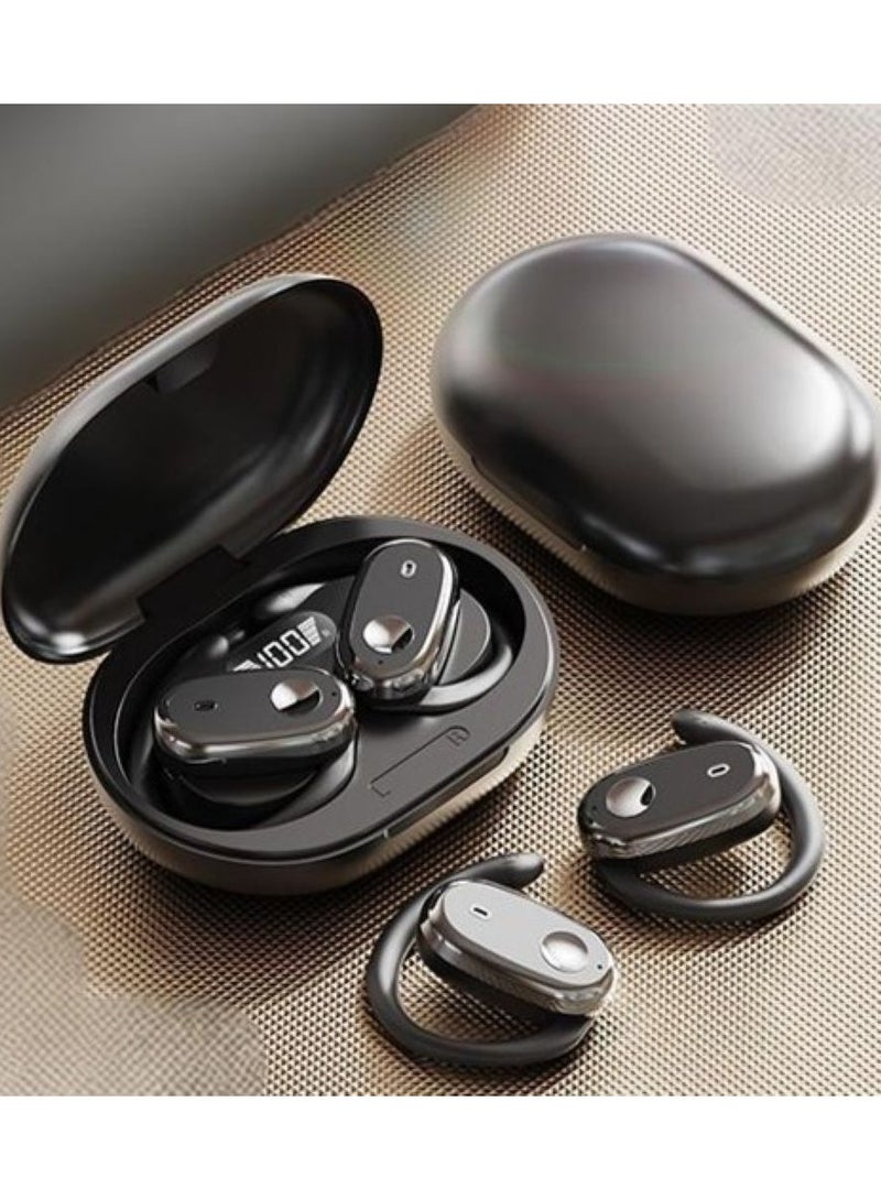 GT9 Wireless Earbuds, Open Ear Bluetooth 5.4 Headphones 4-Mics ENC Clear Call, Light-Weight Earphones, Open-ear Listening, OWS Bluetooth Earbuds Touch Control, Waterproof, High Battery, Privacy Protection, Black - Image 2