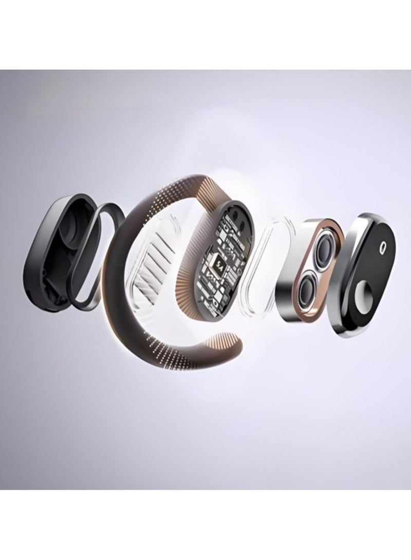 GT9 Wireless Earbuds, Open Ear Bluetooth 5.4 Headphones 4-Mics ENC Clear Call, Light-Weight Earphones, Open-ear Listening, OWS Bluetooth Earbuds Touch Control, Waterproof, High Battery, Privacy Protection, Black - Image 3