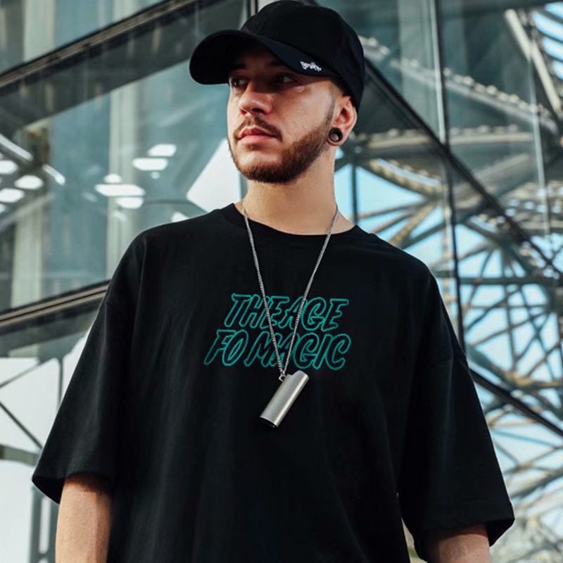 Large Size Men's Fat Short-sleeved Men's T-shirt Trendy Loose Summer White Half-sleeved Fat Plus Fat Plus Plus Trendy T-shirt - Image 4