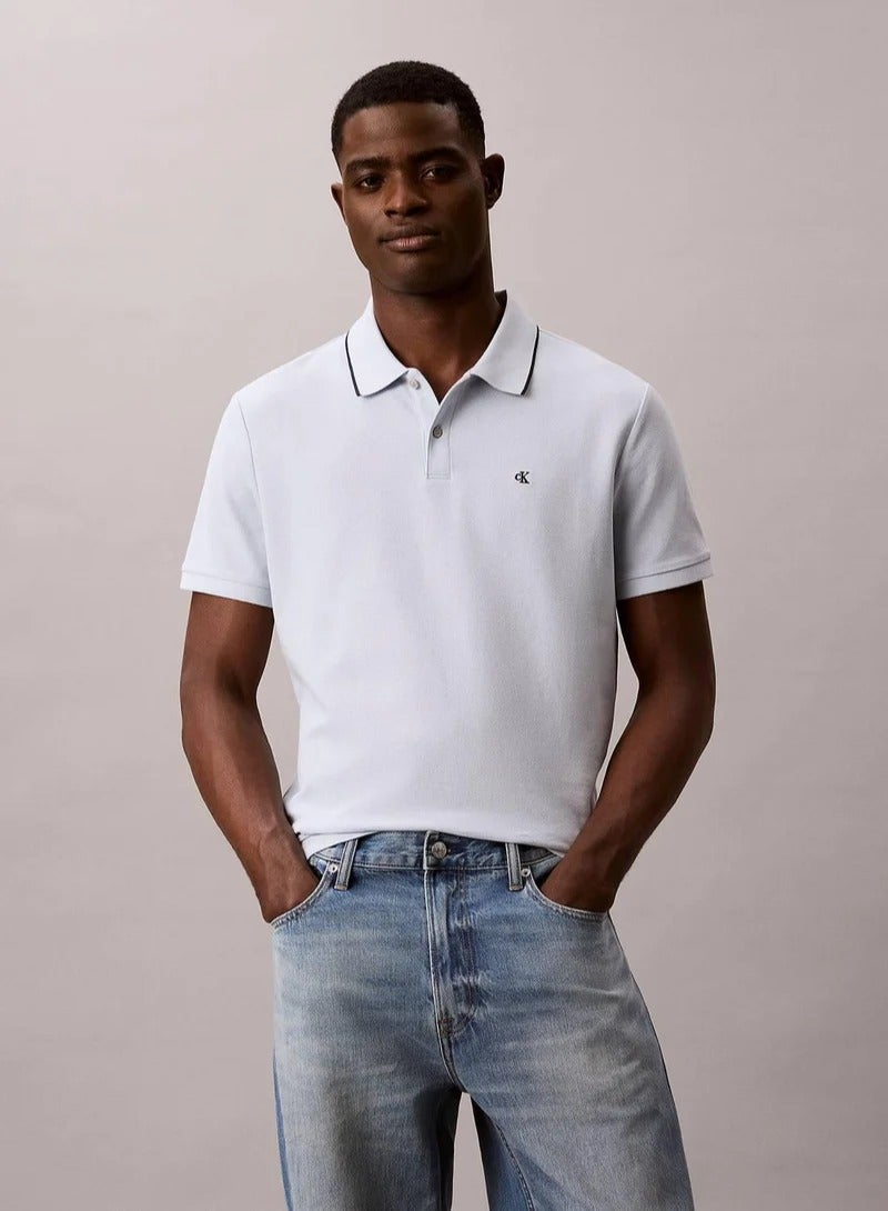 CALVIN KLEIN Cotton Piqué Polo Shirt - Image 1
