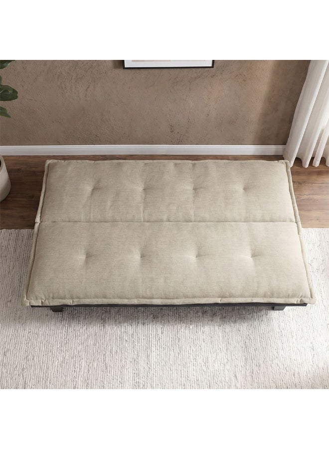 DANUBE HOME سرير أريكة مانولو V2 من القماش | أريكة قابلة للتحويل للنوم | أثاث غرفة المعيشة المريح L165xW80xH73cm - بيج - Image 4