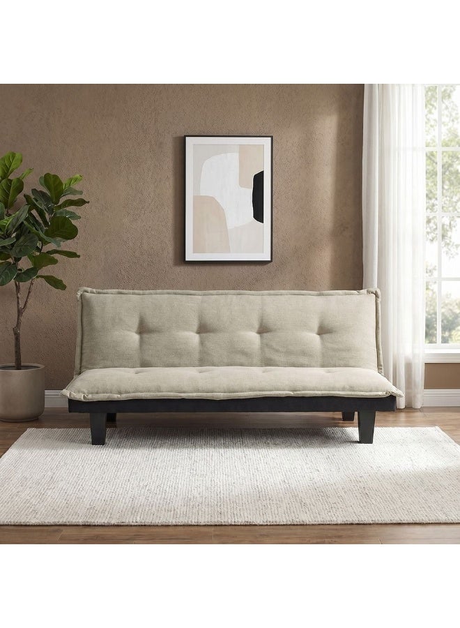 DANUBE HOME سرير أريكة مانولو V2 من القماش | أريكة قابلة للتحويل للنوم | أثاث غرفة المعيشة المريح L165xW80xH73cm - بيج - Image 2