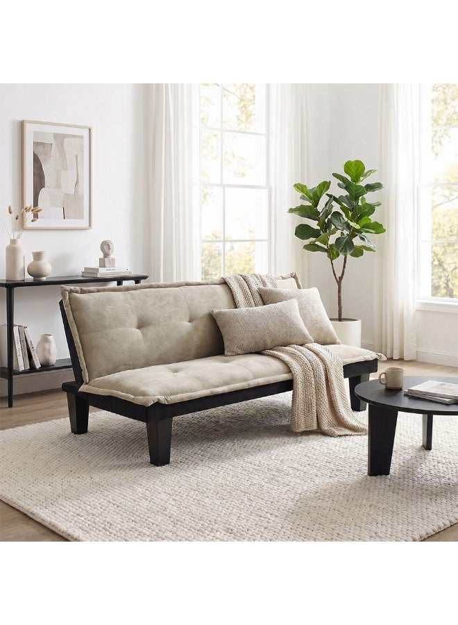 DANUBE HOME سرير أريكة مانولو V2 من القماش | أريكة قابلة للتحويل للنوم | أثاث غرفة المعيشة المريح L165xW80xH73cm - بيج - Image 5