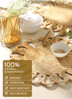 Raymond Handmade Jute Placemat – Eco-Friendly Natural Fiber Table Mat for Dining, Centerpiece, or Decoration 35 CM 14 INCH  - Image 2