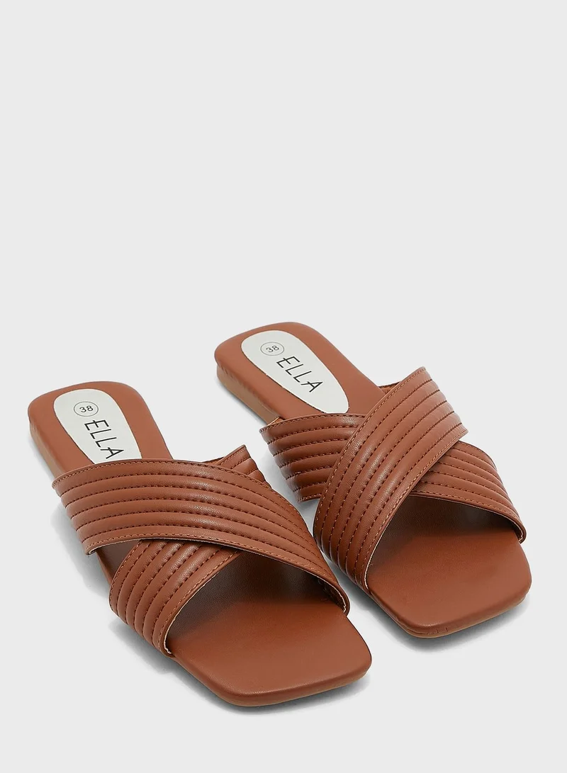 ELLA Cross Strap Flat Sandals