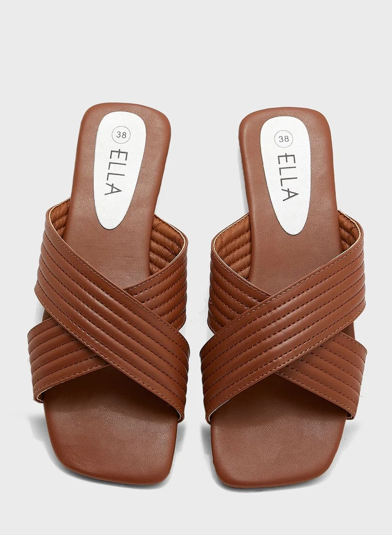 ELLA Cross Strap Flat Sandals