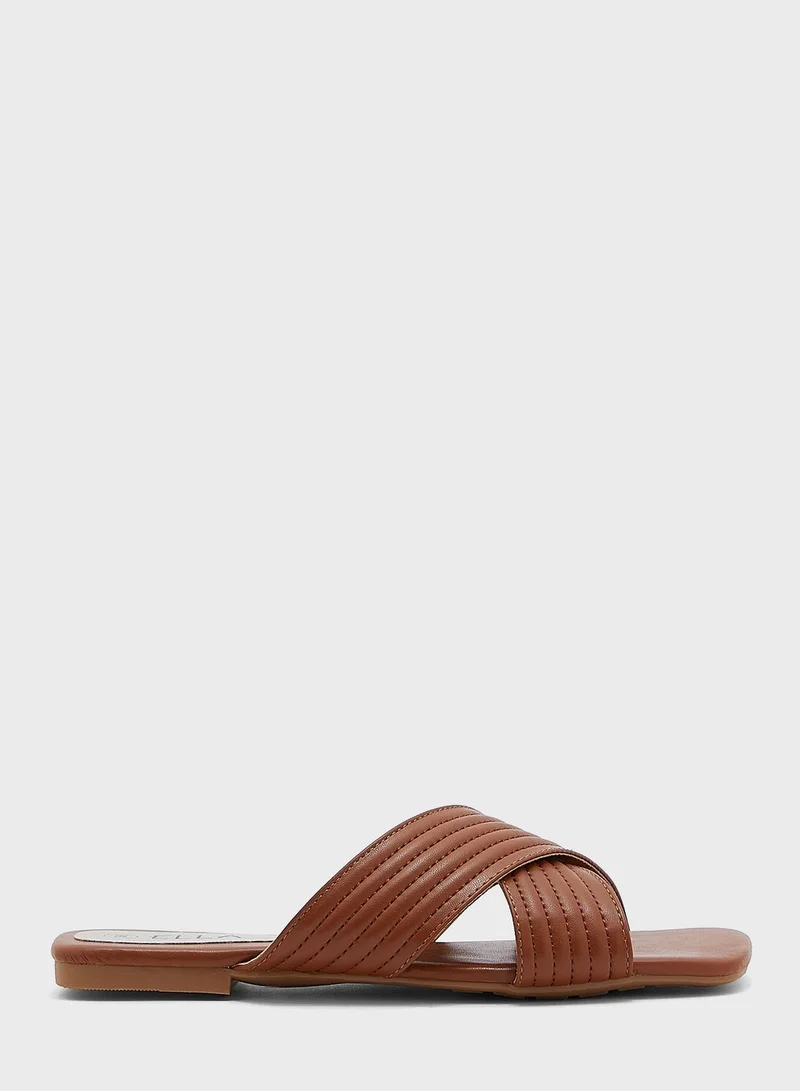 ELLA Cross Strap Flat Sandals