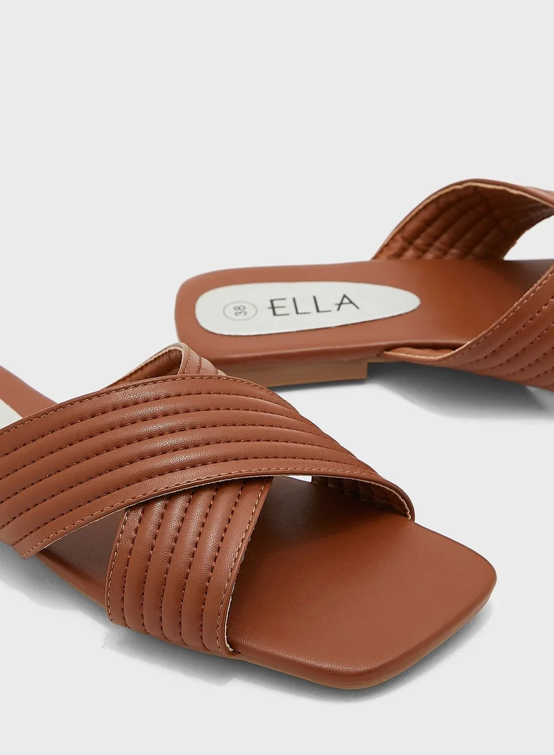 ELLA Cross Strap Flat Sandals