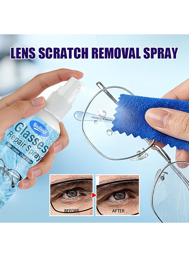 KineShineX Glasses Repair Spray - Glass Scratch Remover for Eyeglasses, Sunglasses, Camera Lens & Phone Screens, 120ml Portable Lens Cleaning & Restoration Liquid for Clearer Vision - Image 2