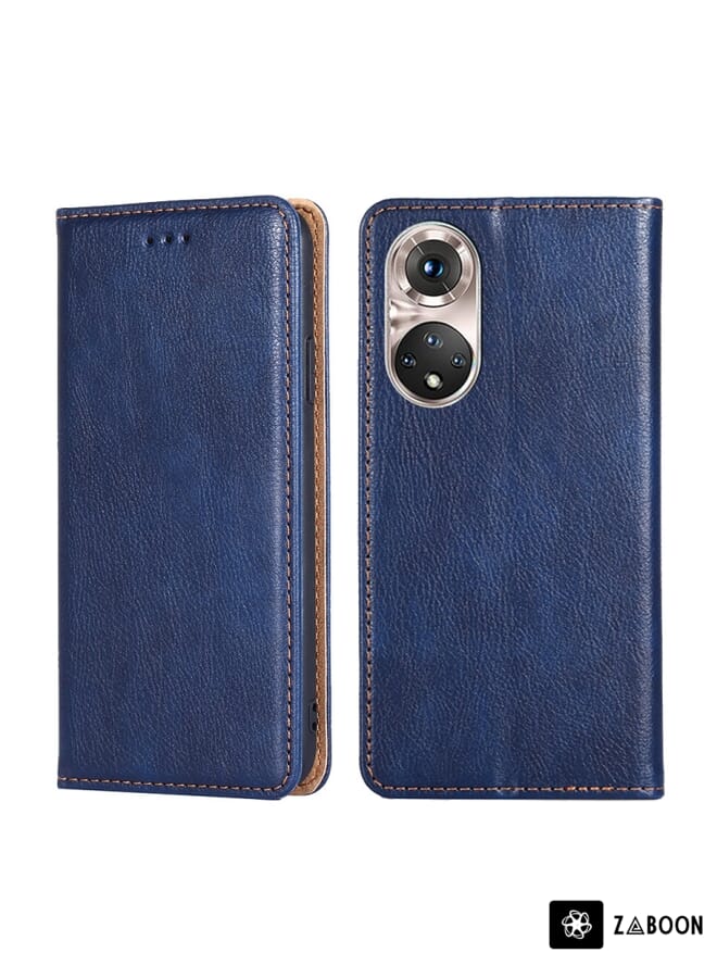 Zaboon Protective Case For Honor 50 Pro Gloss Oil Solid Color Magnetic Leather - Image 1