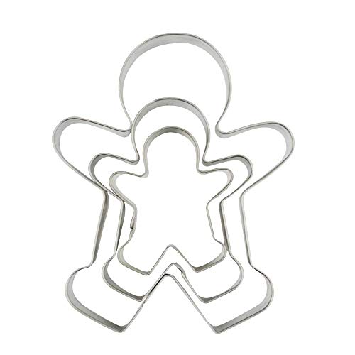 SOSOHOME 3 Piece Gingerbread Man Cookie Cutter Set, Christmas Shape Cookie Cutters Molds - 2.2 Inch, 3 Inch, 4.5 Inch - Image 1