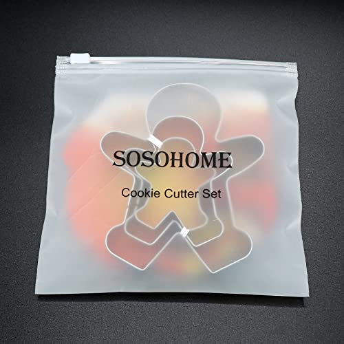 SOSOHOME 3 Piece Gingerbread Man Cookie Cutter Set, Christmas Shape Cookie Cutters Molds - 2.2 Inch, 3 Inch, 4.5 Inch - Image 2