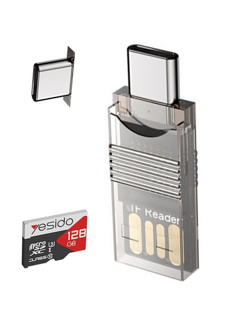 Yesido 2-in-1 Type-C/USB Plug TF Memory Card Reader  - Image 1