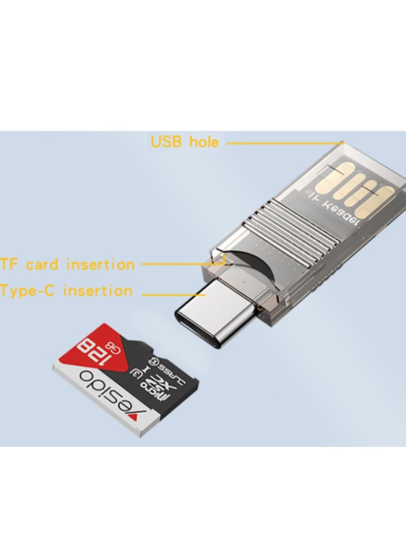 Yesido 2-in-1 Type-C/USB Plug TF Memory Card Reader  - Image 3