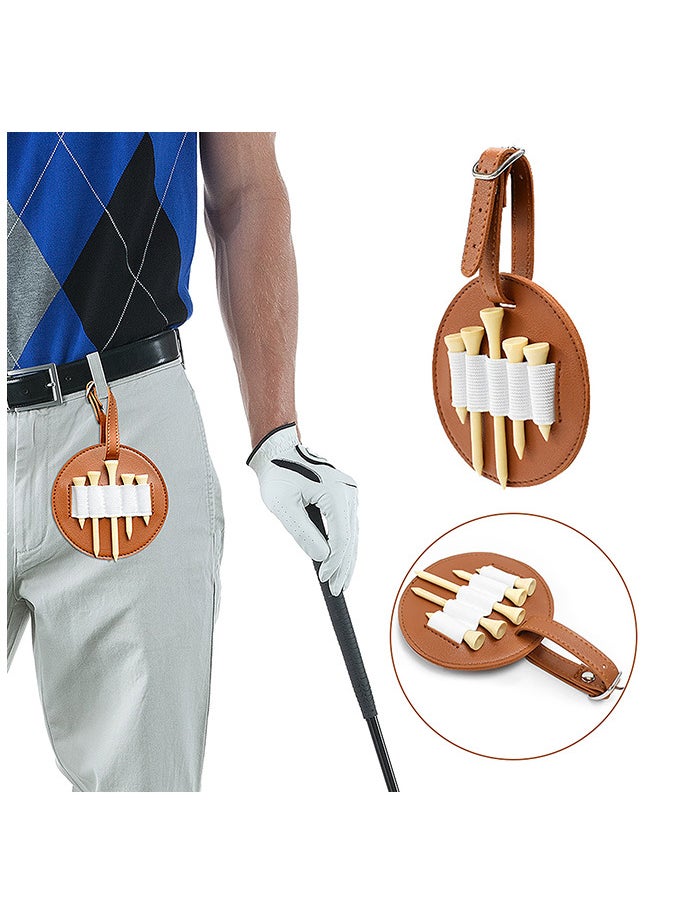 Generic Leather Golf Bag Tag with 10 Tees Set for Women Men Belt Storage  - Image 1