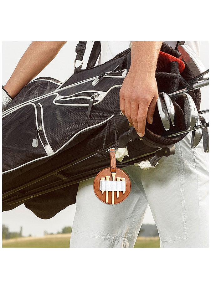 Generic Leather Golf Bag Tag with 10 Tees Set for Women Men Belt Storage  - Image 3