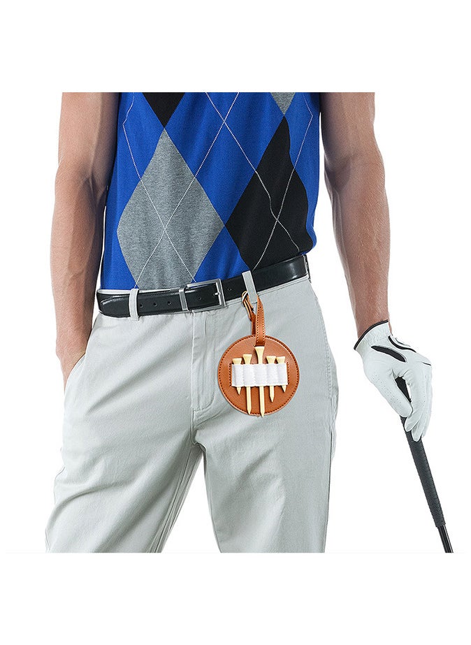 Generic Leather Golf Bag Tag with 10 Tees Set for Women Men Belt Storage  - Image 4
