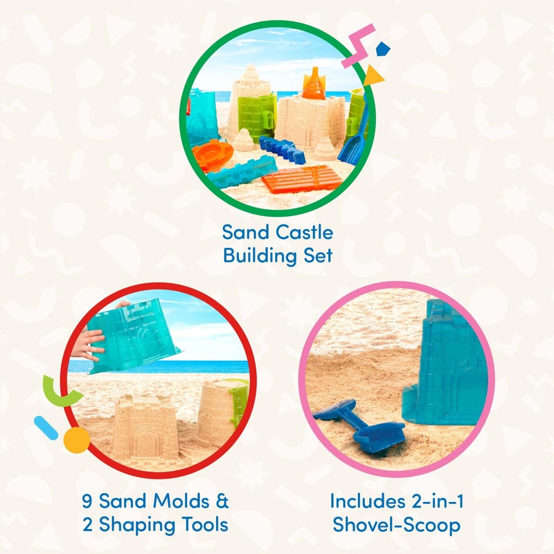 Battat – Sand Toys For Kids – 11Pc Sandcastle Building Kit With Molds And Shovel – Outdoor Sandbox Toys – Sand Castle Play Set – 3 Years + – Sand Castle Play Set - Image 3