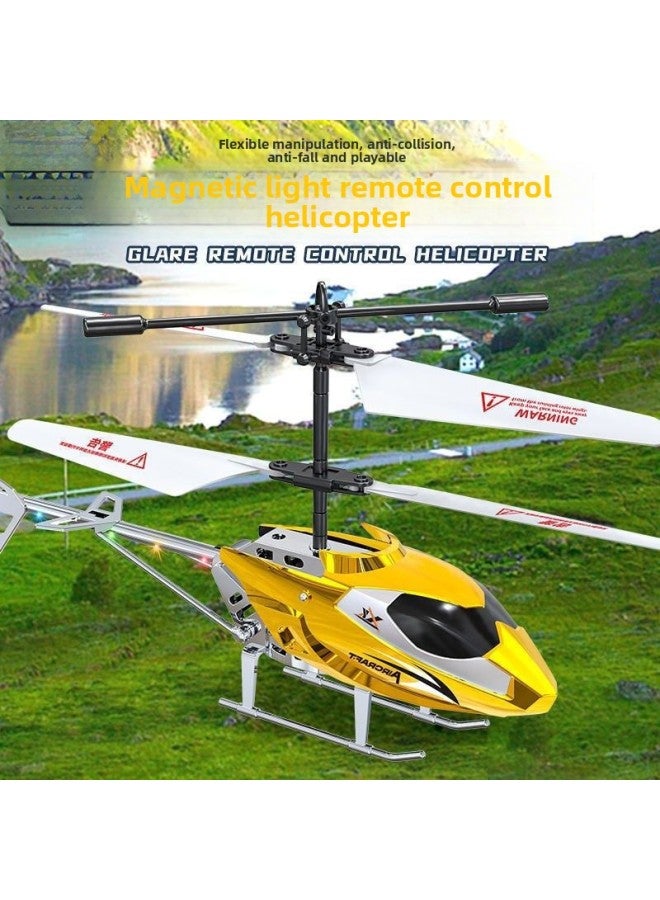 Remote Control Aircraft Fall-resistant Children's Toys Electric Charging Helicopter Unmanned Aerial Model Walking Device Model-one-year-old Generation-Color:2.5-channel Remote Control Helicopter (blue High-end Electroplating Model) With Colorful Light Bar - Image 3