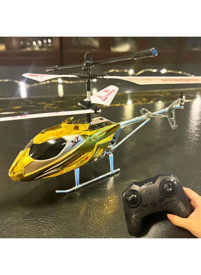 Remote Control Aircraft Fall-resistant Children's Toys Electric Charging Helicopter Unmanned Aerial Model Walking Device Model-one-year-old Generation-Color:2.5-channel Remote Control Helicopter (blue High-end Electroplating Model) With Colorful Light Bar - Image 2