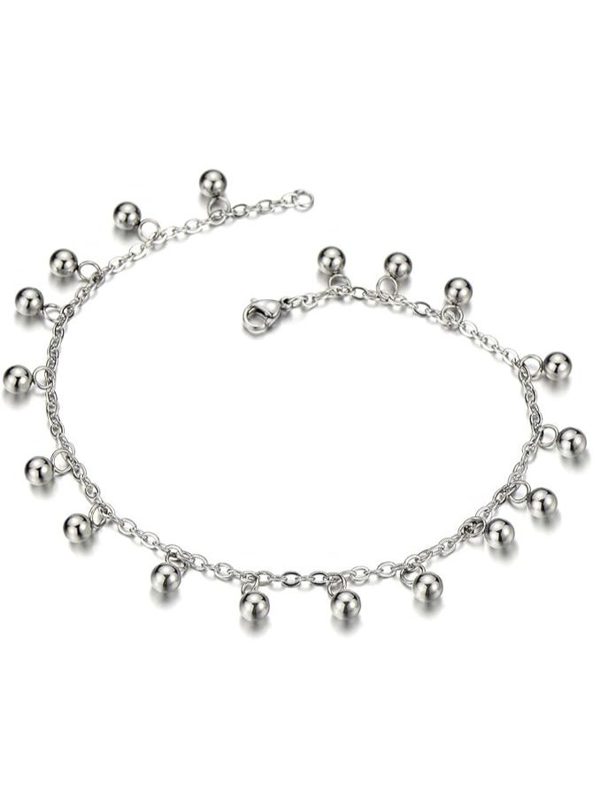 Dainty Anklet Bracelet for Women, Cute Dangling Ball Charms Foot Chain, Summer Beach Daily Wear Jewelry Gift - Image 2
