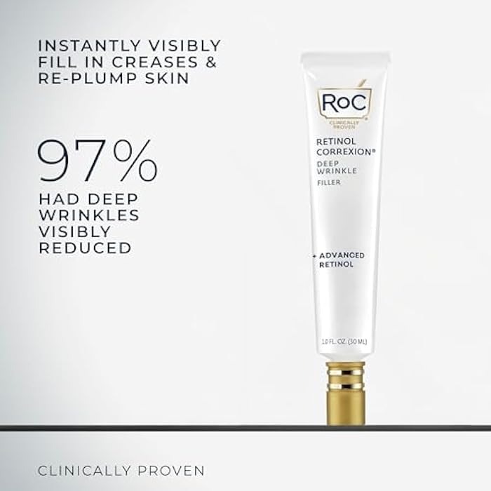 RoC Retinol Correxion Wrinkle Filler for Deep Wrinkles with Hyaluronic Acid & Retinol, Skin Care for Women and Men, 1 Fl Oz (Packaging May Vary) - Image 3