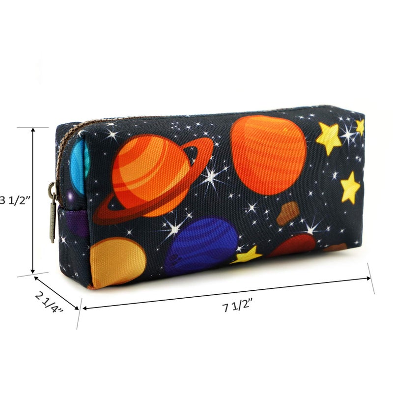 LParkin Space Canvas Galaxy Pencil Case Gifts Pen Bag Pouch Box Gadget Stationary Case Makeup Cosmetic Bag - Image 3