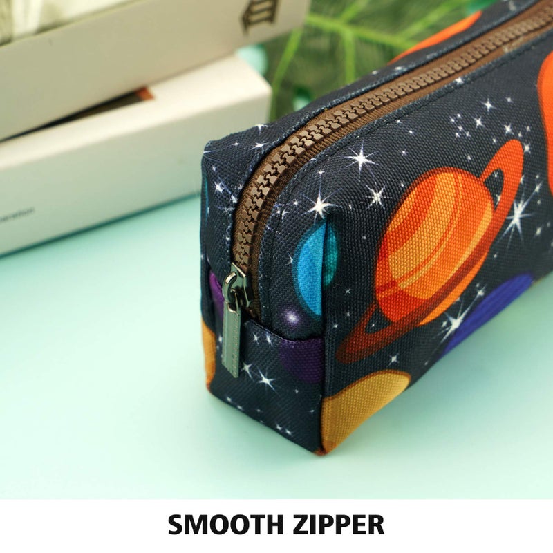 LParkin Space Canvas Galaxy Pencil Case Gifts Pen Bag Pouch Box Gadget Stationary Case Makeup Cosmetic Bag - Image 4