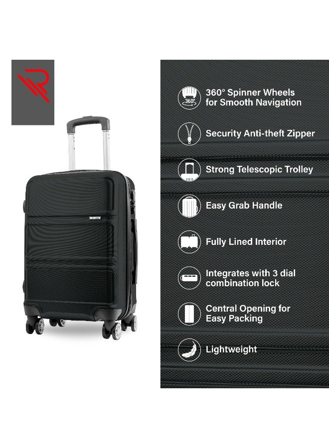 Reflection ABS Cabin Luggage Airline Approved, Lightweight 20 Inch Luggage- 360° Silent Wheels, ABS Hard Suitcase Trolley, Spinner Wheels, Travel Luggage  (20-Inch , Black) - Image 4