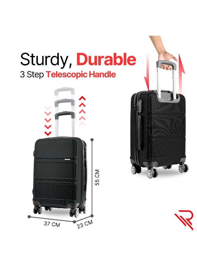 Reflection ABS Cabin Luggage Airline Approved, Lightweight 20 Inch Luggage- 360° Silent Wheels, ABS Hard Suitcase Trolley, Spinner Wheels, Travel Luggage  (20-Inch , Black) - Image 5