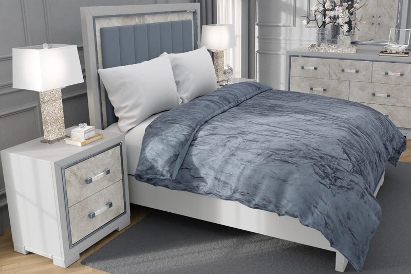 Super Soft Warm Duevt Cover Double Bed with Zipper, Quilt Cover/Rajai Cover/Blanket Cover Double Bed Soft Flannel Specially Made for Winter Season (90x100) Inches 1Pc Duvet Cover Only (Grey)