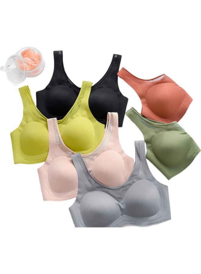 Modal [2 Pieces] Seamless Sports Bra For Women, Wireless Bra, Beautiful Back, Push-Up, Side Support, Breathable Bandeau, Xl - Image 3